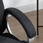 Kontorsstol Linnetyg med Vippfunktion Ergonomisk Skrivbordsstol Justerbara Armstöd för Hemmakontor Svart 64 X 75 X 111-121 Cm