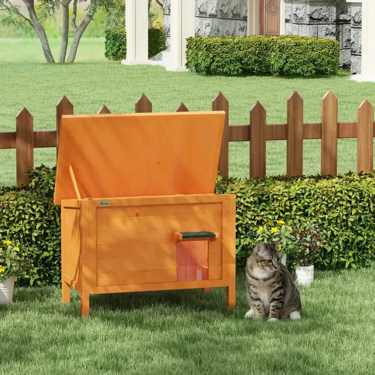 Katthus för Utomhusbruk 85 x 50 x 68,5 cm, Orange