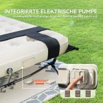 Campingsäng Gästsäng med Luftmadrass Svart Khaki av Oxford ve PVC för Resa ve Utomhus Extra Bred Säng för 2 Vuxna 200 x 153 cm