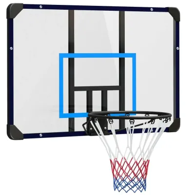Basketbåge Basketkorg Väggmonterad Svart 113 x 61 x 73 cm