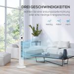 Tornfläkt Piedestalfläkt med Fjärrkontroll Vit av Plast för Sovrum Golvfläkt med 3 Ventilationsnivåer och Timer 55 W