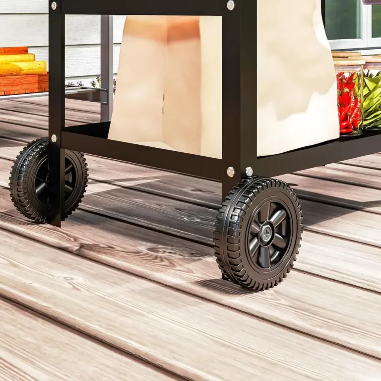 Grillvagn Serveringsvagn med Arbetsyta 100 x 52 x 80 cm