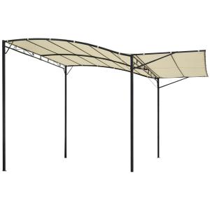 Paviljong Stabil Krämvit för Trädgård och Fest med Hopfällbar Takförlängning Väderbeständig Design för Skydd och Vila 3 x 2,5 m