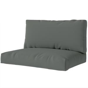 Pallkudde Palldynor Set om 2 Mörkgrå av Tyg för Europallar Utomhusdyna Sittdyna med Ryggstöd 120 x 80 x 20 cm