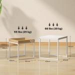 Modernt Soffbord, Set med 2, Fyrkantigt, MDF och Metall, Vit