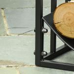 Vedställ i Metall, Rymlig Vedförvaring för Inomhusbruk, Robust Hållare för Öppen Spis, Svart, 60,5 x 36 x 46,5 cm, 60 kg