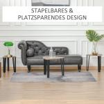 Soffbord 3-Pack Sidobord Staplingsbord Häckbord MDF för Vardagsrum och Dekoration Natur Svart