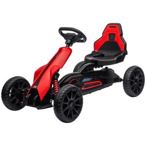 Trampbil Gokart Flerfärgad av Metall och Plast för Barn 3-8 År med Justerbar Sits och Handbroms Utomhusnöjen Kettcar