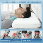 Memory Foam Kudde med Nackstöd, Avtagbart Överdrag, Ergonomisk, Gräddvit, 60x40 cm