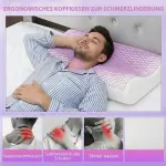 Memory Foam Kudde med Nackstöd, Avtagbart Överdrag och 2 Höjdlägen, Ergonomisk