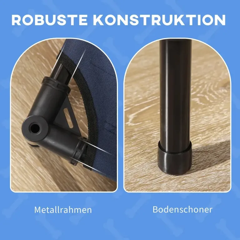 Upphöjd Hundbädd med Soltak Mörkblå 122 cm