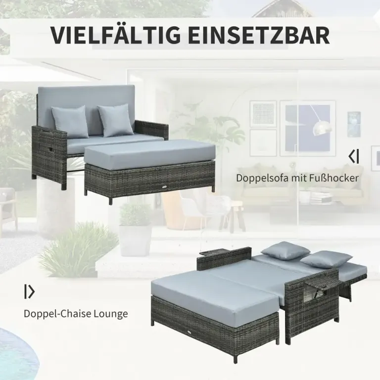 Modulär Loungesoffa i Konstrotting 2-Sitsig Trädgårdssoffa