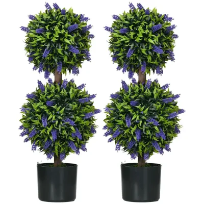 Konstgjorda Växter Lavendel Lila Grön av Plast Set om 70 cm