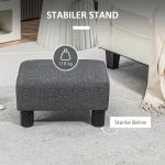 Sittpall med Linnelook, Skumfyllning och Plastben, Grå