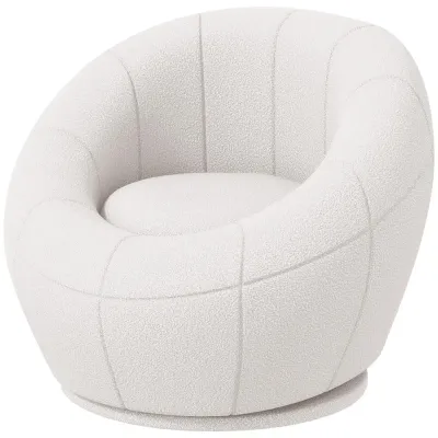 Loungestol Enkelstol Vit av Plysch och Metall Liten