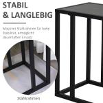 Sidobord Soffbord Svart av Metall och MDF med Marmoreffekt för Vardagsrum och Sovrum 45 x 30 x 51,5 cm