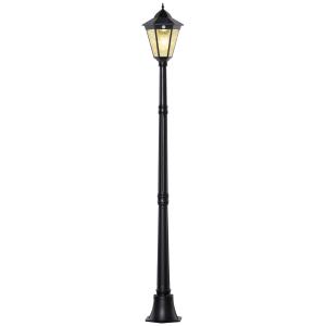 Solcellsdriven Trädgårdslykta LED, Modern Gatulykta med Sensor, Vattentät Utomhusbelysning för Uppfart, Svart, 22 x 22 x 194 cm