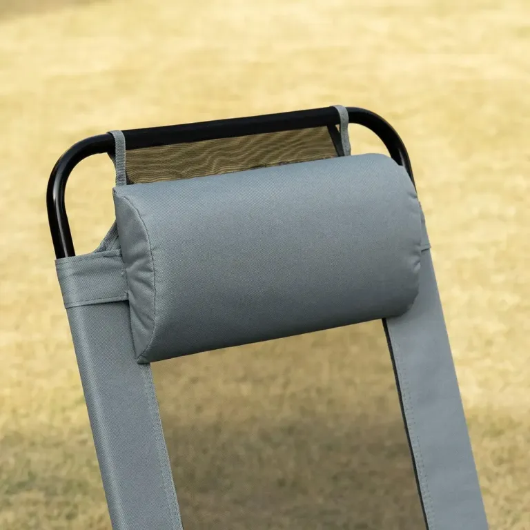 Fällbara Trädgårdsstolar 2-Pack med 5-Stegs Ryggstöd, Grå