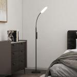 LED Golvlampa med 5 Lägen, Minnesfunktion och Justerbar Ljusstyrka i Stål, Svart