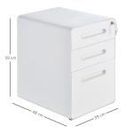 Rullcontainer Arkivskåp Kontorscontainer 3 Lådor Stål Vit 39 X 48 X 59 Cm