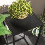 Växtställ Växtpallar Svart av Metall för Trädgård och Balkong Set med 2 Blomsterställ Skandinavisk Design Stålben