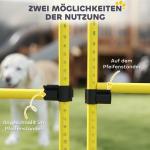 Agilityset Hundträning 5-Delad Blå Gul av Plast för Hundar Häckset med Höjdjusterbara Häckar Koordinationsträning