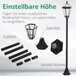 2-Delad Solar Gatubelysning LED IP44 ABS Energisparläge Vattentät Trädgårdslampa Rostfritt Stål Svart Ø18,5 X H129 Cm