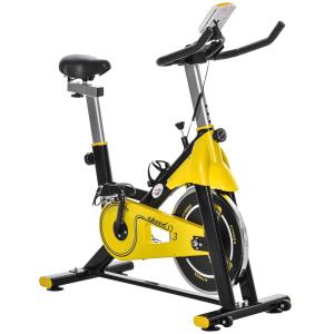 Motionscykel med Remdrift, Justerbar Cykeltränare med LCD-Display, Effektiv Träningsmaskin i Stål för Hemmafitness, Svart, 50 x 100 x 101-113 cm