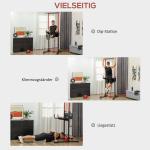 Power Tower Kraftstation Svart av Stål för Hemmaträning Höjdjusterbar Multifunktionell Styrketräning 127-223 cm