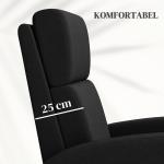 Relaxfåtölj med Liggyta och Justerbart Ryggstöd samt Fotstöd för Vardagsrum Ergonomisk och Bekväm Svart Konstläder