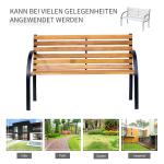Parkbänk Stål och Furuträ 2 Personer Klassisk Robust Konstruktion för Utomhusbruk Natur 122 X 60 X 83 Cm