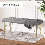 Bänk Entré Skobänk Sammetsöverdrag för Hall Sammetsgrå 116 X 44,5 X 49 Cm
