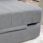 Bäddsoffa 2-Sits Soffa Grå av Sammetslook och Trä för Vardagsrummet Stoppad Soffa med Sängfunktion och Justerbart Ryggstöd