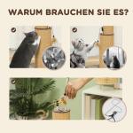 Skrapstolpe Klösmöbel Brun av Jute och Plysch för Katter 2-i-1 Liten Klösmöbel med Fjäder 78 cm