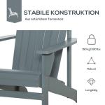 Adirondackstol med Mugghållare, Bekväm Trädgårdsstol i Massivt Trä, Klassisk Design för Uteplatsen, Mörkgrå, 97 x 72,5 x 93 cm