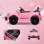 Barnelbil Elbil Rosa av Plast för Barn 3-5 År 12V Fordon med 2,4G Fjärrkontroll och Musik 3-5 km/h