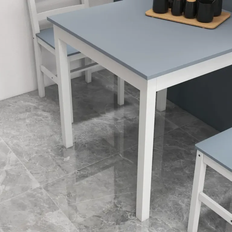 Matsalsset Matbordsset Grå Vit av Furu och MDF 3-Delad