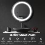 Kleankin Badrumsspegel LED Spegel Silver av Glas för Modernt Badrum Rund Spegel med Touchfunktion och Anti-Fog Ø 50 cm
