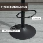 Barstolar Köksstolar Set om 2 Brun av Polyester och Metall för Barkök Höjdjusterbara med Fotstöd Snurrstol 43 x 46,5 x 89-110 cm