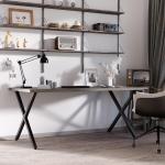 Bordsben i Stål X-Form 2-Pack, Robusta Bordsunderreden för DIY-Projekt, Modern Design för Matbord och Skrivbord, Svart, 72 cm