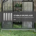 Växthus Aluminiumväxthus Svart av Aluminium och Polykarbonat för Trädgård och Odling med Fönster och Skjutdörr Stabil Grund 131 x 192 x 203 cm