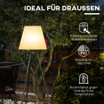 Golvlampa Utomhuslampa Vit av Aluminium och Plast för Inomhus och Utomhus Solar Lampa med Ljussensor USB Uppladdningsbar