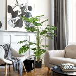 Konstgjord Växt Monstera Grön av Plast för Inomhusbruk Konstträd med 24 Grenar 180 cm