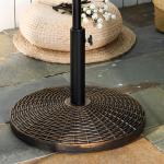 Tung Parasollfot Korgdesign Rund Paraplyhållare Cement och Harts Väderbeständig Antik Bronsfinish Brons 53 X 40 Cm 25 Kg