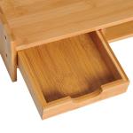 Monitorstativ Skärmstativ Skrivbordsorganisatör med Lådor Natur 49 X 25,5 X 11,5 Cm