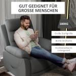 TV-Fåtölj Elektrisk Liggfåtölj Grå av Konstläder och Metall för Vardagsrum Relaxstol med Ståhjälp och Vibrationsmassage 180 kg