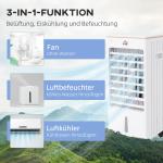 Luftkonditionering AC Vit av ABS för Hemmet Bärbar 3-i-1 med Timer och Hjul 65 W