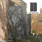 Vedställ Vedhylla Svart av Metall för Utomhusbruk Set om 2 Vattentät med 600D Oxford Överdrag UV-Skydd 148 x 62 x 185 cm