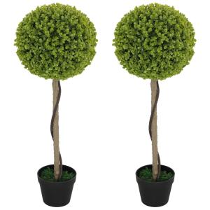 Konstgjord Växt Eukalyptus Set med 2 Krukväxter Grön av Plast för Hem och Kontor Dekorativa Växter Höjd 90 cm