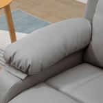 Seniorfåtölj Ergonomisk Grå Konstläder för Vardagsrum och Vila med Elektrisk Lyfthjälp och Fjärrkontroll Stabil och Bekväm Konstruktion